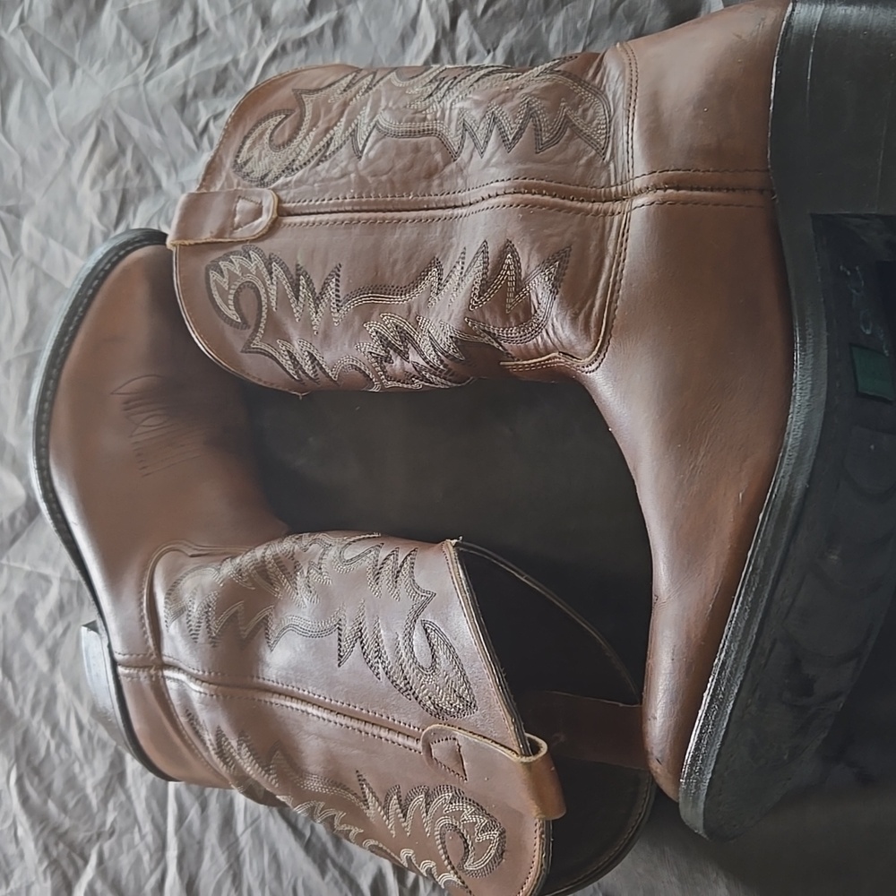 Men's Brown Double H Western Boots - Picture 6 of 12